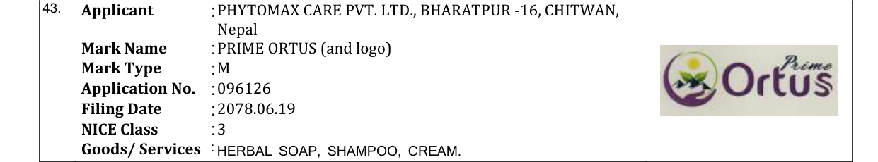 Original bulletin entry for PRIME ORTUS (and logo)