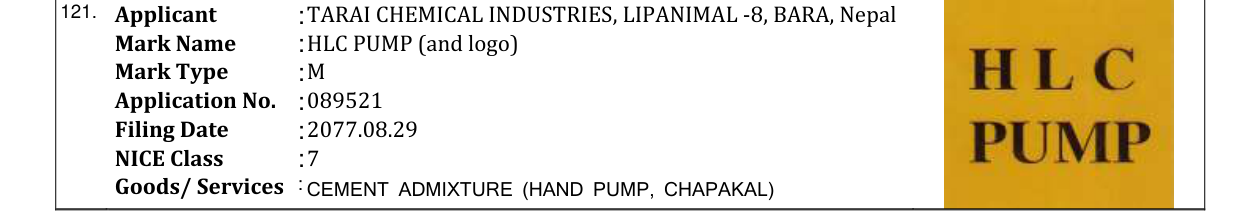 Original bulletin entry for HLC PUMP (and logo)