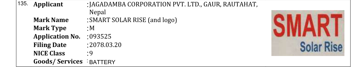 Original bulletin entry for SMART SOLAR RISE (and logo)