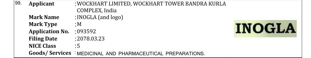 Original bulletin entry for INOGLA (and logo)
