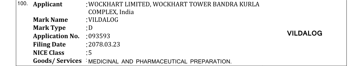 Original bulletin entry for VILDALOG