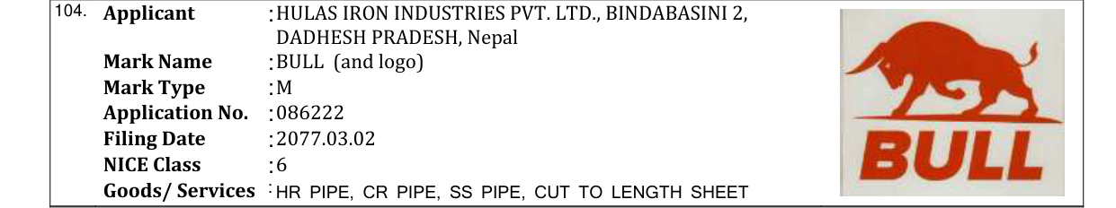 Original bulletin entry for BULL (and logo)