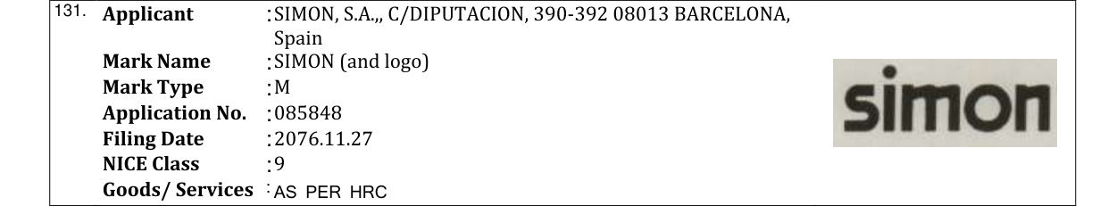 Original bulletin entry for SIMON (and logo)