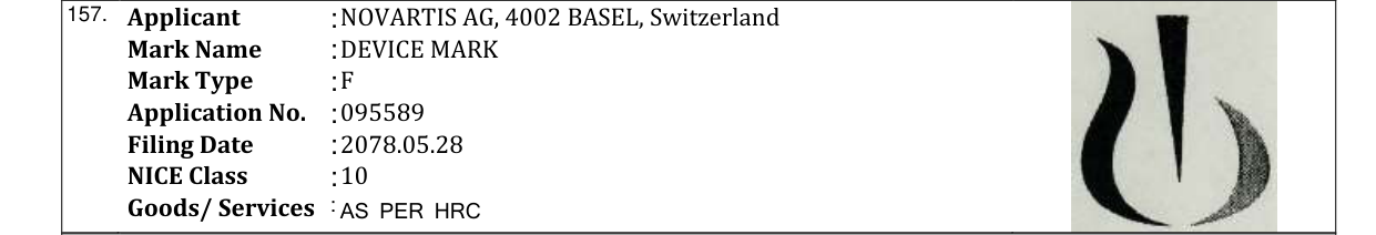 Original bulletin entry for DEVICE MARK