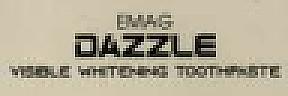EMAG DAZZLE VISIBLE WHITENING TOOTHPASTE (and logo) trademark logo