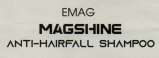 EMAG MAGSHINE ANTI-HAIRFALL SHAMPOO (and logo) trademark logo