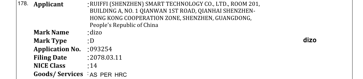 Original bulletin entry for dizo