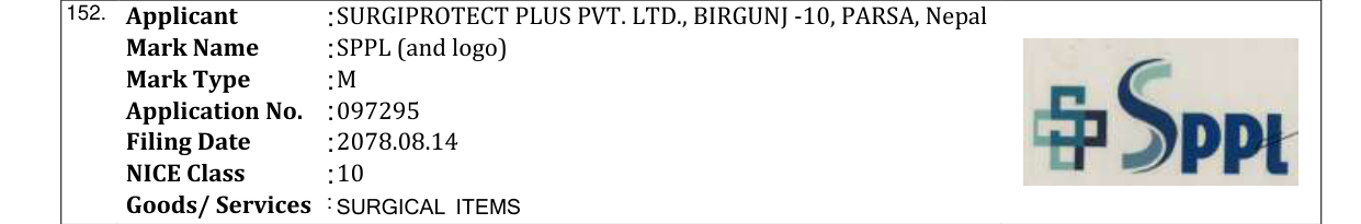 Original bulletin entry for SPPL (and logo)
