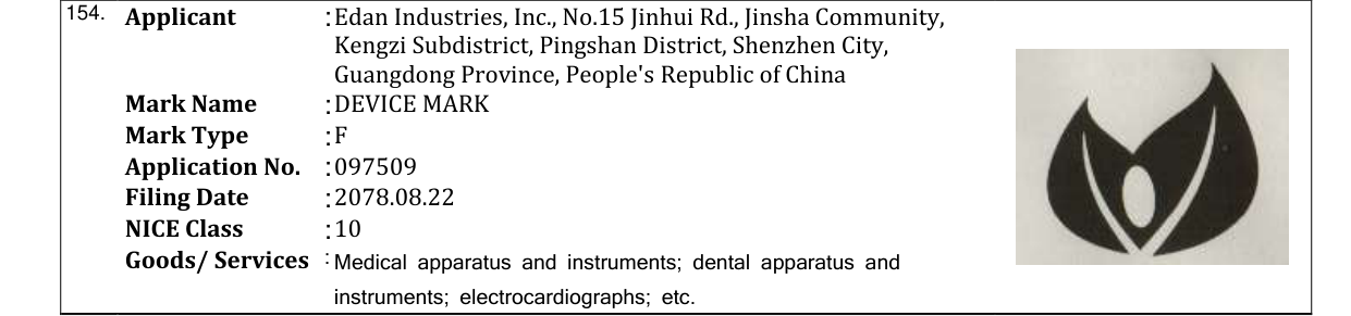 Original bulletin entry for DEVICE MARK