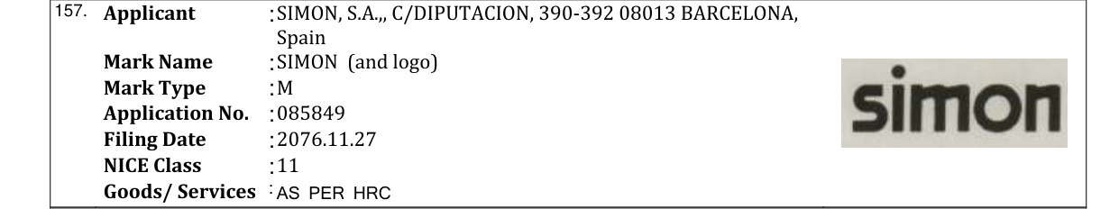 Original bulletin entry for SIMON (and logo)