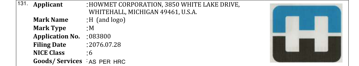 Original bulletin entry for H (and logo)