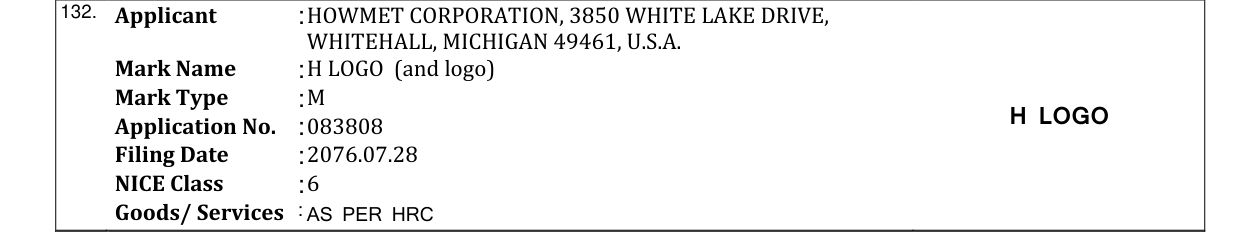 Original bulletin entry for H LOGO (and logo)