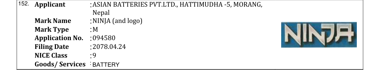 Original bulletin entry for NINJA (and logo)