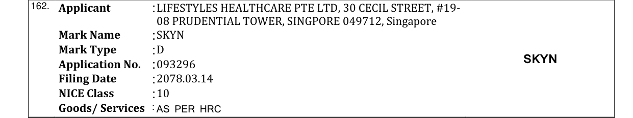 Original bulletin entry for SKYN