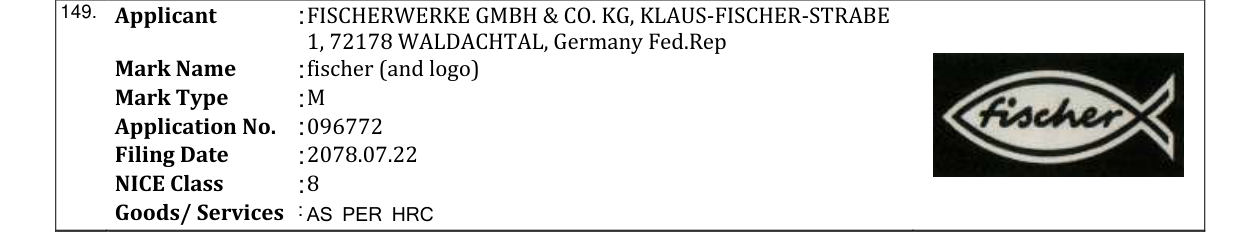 Original bulletin entry for fischer (and logo)
