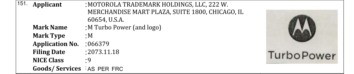 Original bulletin entry for M Turbo Power (and logo)
