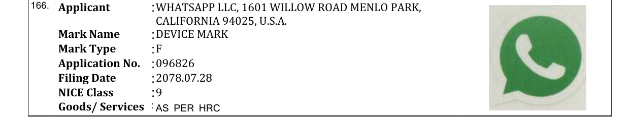 Original bulletin entry for DEVICE MARK
