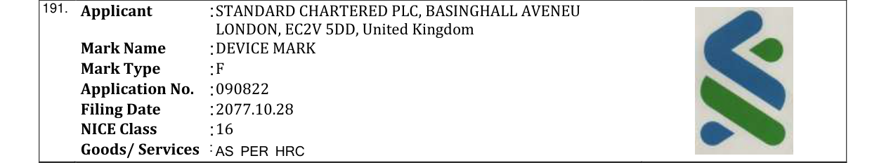 Original bulletin entry for DEVICE MARK