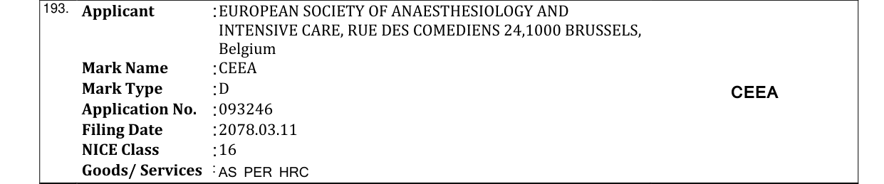 Original bulletin entry for CEEA