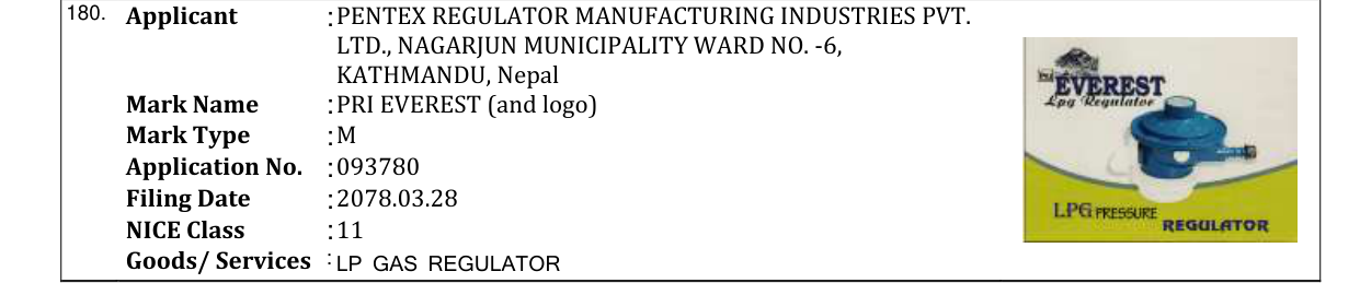 Original bulletin entry for PRI EVEREST (and logo)