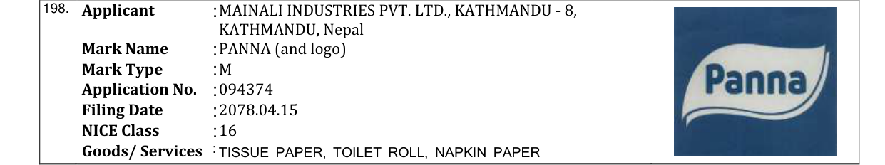 Original bulletin entry for PANNA (and logo)