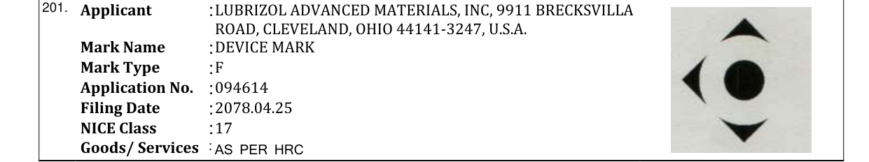Original bulletin entry for DEVICE MARK