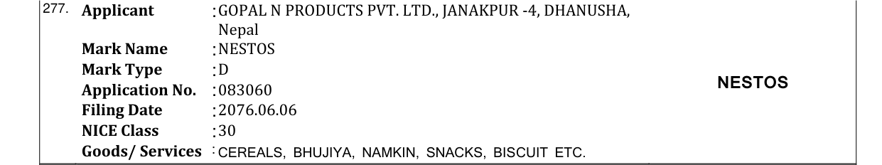 Original bulletin entry for NESTOS