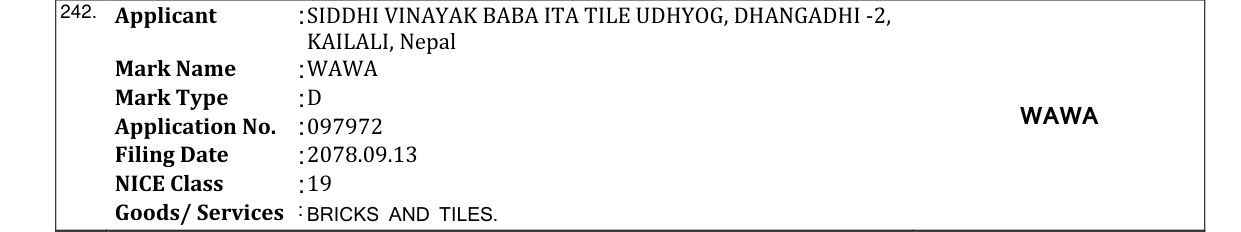 Original bulletin entry for WAWA