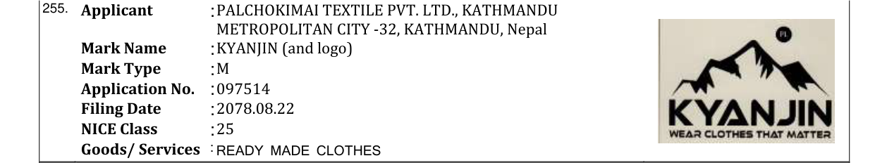 Original bulletin entry for KYANJIN (and logo)