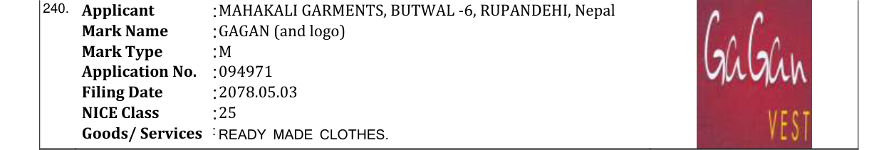 Original bulletin entry for GAGAN (and logo)