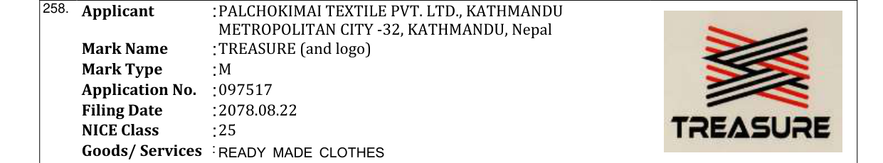 Original bulletin entry for TREASURE (and logo)