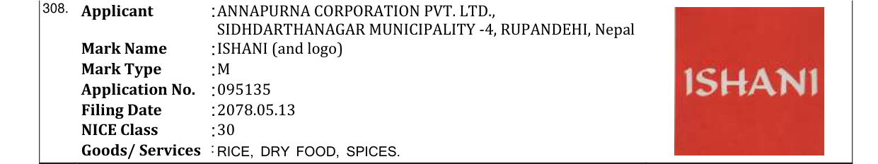 Original bulletin entry for ISHANI (and logo)