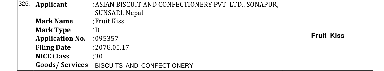 Original bulletin entry for Fruit Kiss
