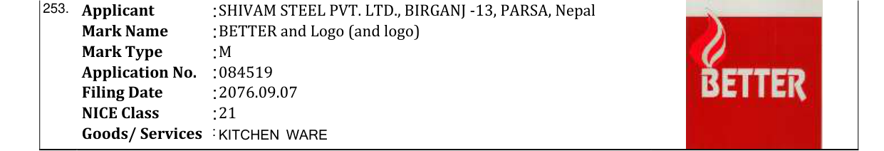 Original bulletin entry for BETTER and Logo (and logo)
