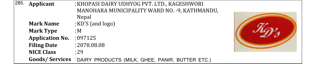Original bulletin entry for KD'S (and logo)