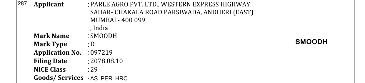 Original bulletin entry for SMOODH