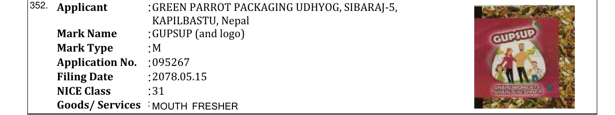Original bulletin entry for GUPSUP (and logo)