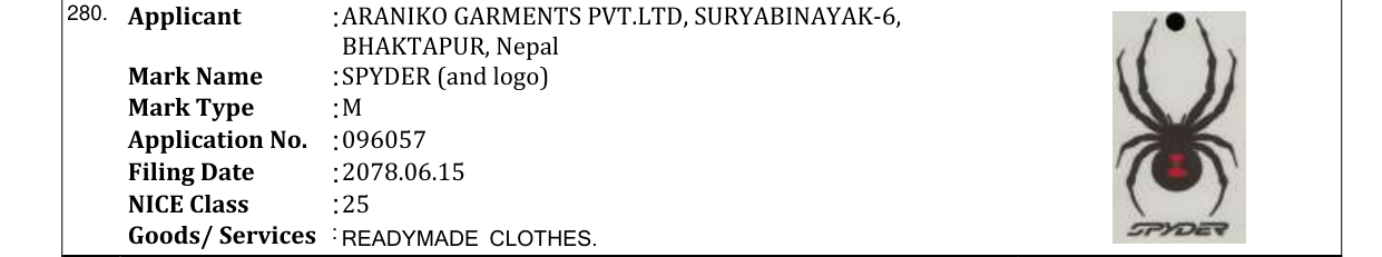 Original bulletin entry for SPYDER (and logo)