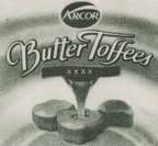 ARCOR BUTTER TOFFEES (and logo) trademark logo