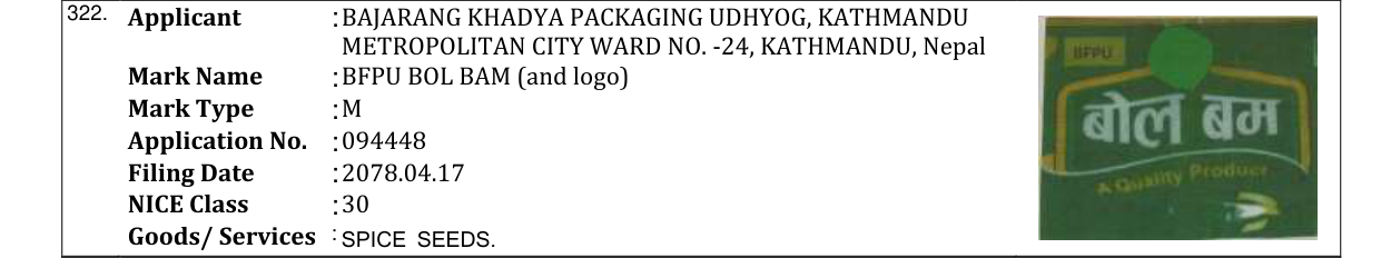 Original bulletin entry for BFPU BOL BAM (and logo)
