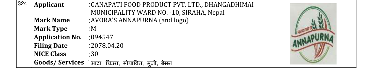 Original bulletin entry for AVORA'S ANNAPURNA (and logo)