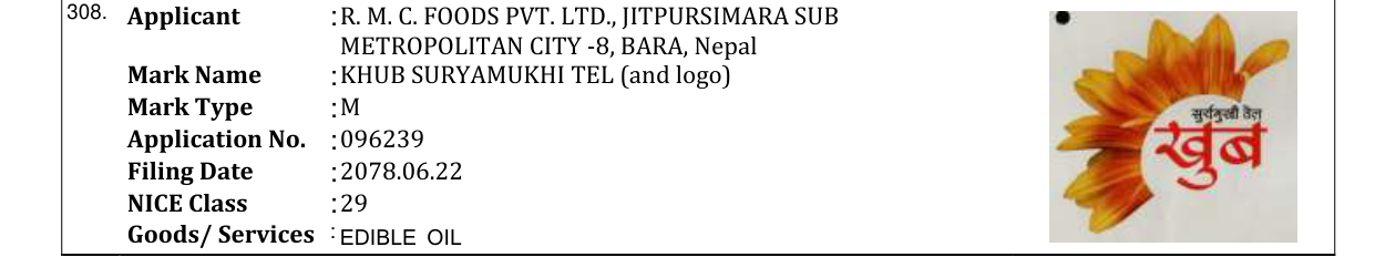 Original bulletin entry for KHUB SURYAMUKHI TEL (and logo)