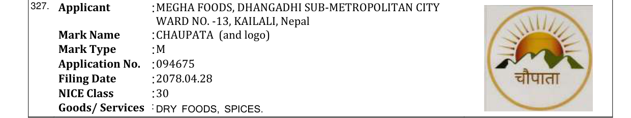 Original bulletin entry for CHAUPATA (and logo)