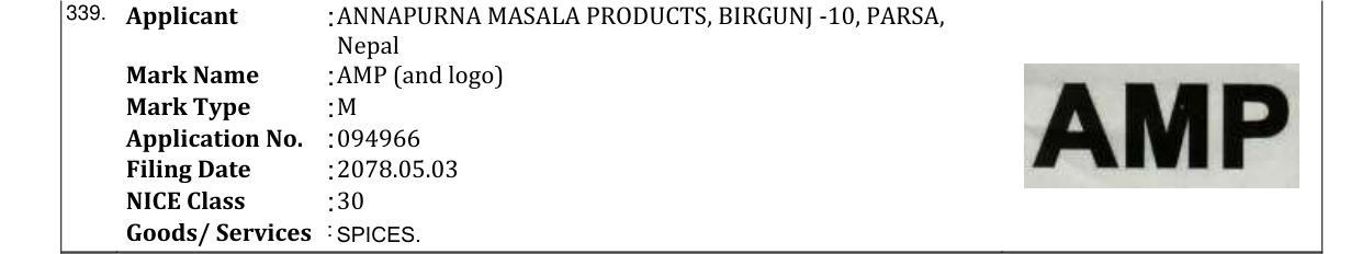 Original bulletin entry for AMP (and logo)