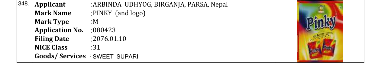 Original bulletin entry for PINKY (and logo)