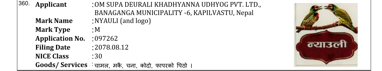 Original bulletin entry for NYAULI (and logo)