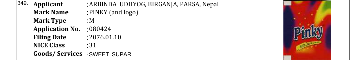 Original bulletin entry for PINKY (and logo)
