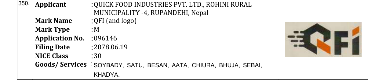 Original bulletin entry for QFI (and logo)