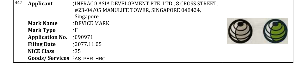 Original bulletin entry for DEVICE MARK