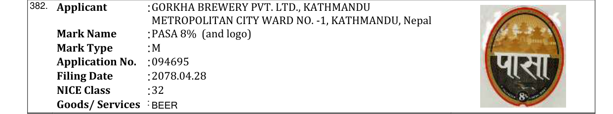 Original bulletin entry for PASA 8% (and logo)